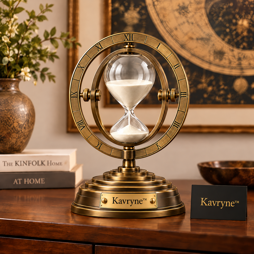 Kavryne™ The Armillary Hourglass – Celestial Mechanical Timepiece