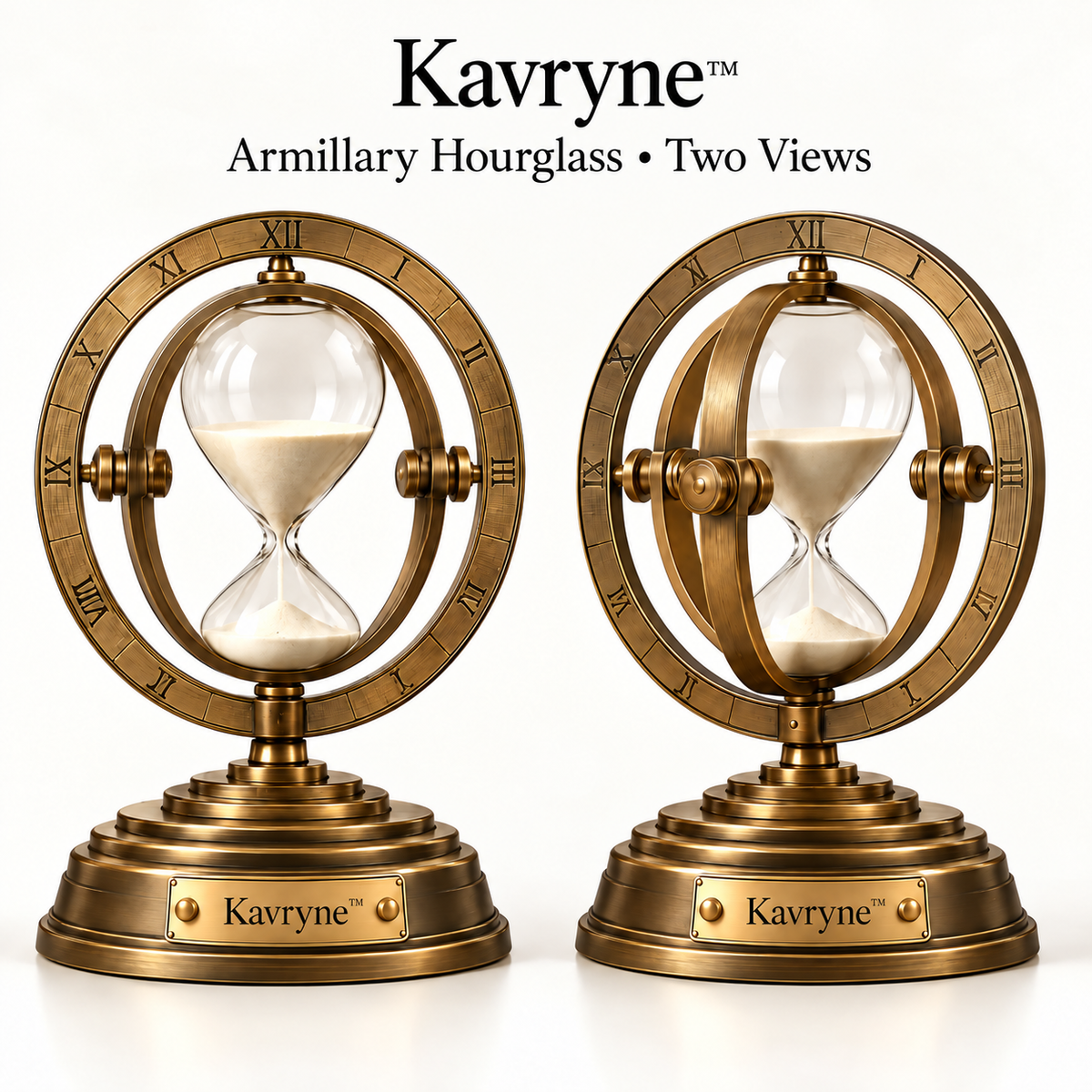 Kavryne™ The Armillary Hourglass – Celestial Mechanical Timepiece