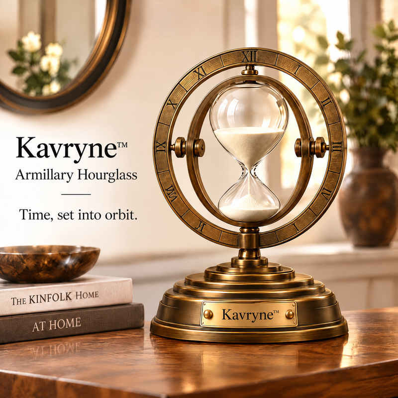 Kavryne™ The Armillary Hourglass – Celestial Mechanical Timepiece