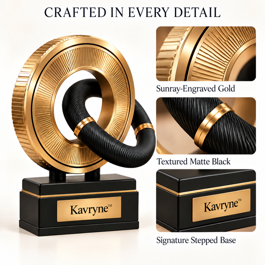 Kavryne™ The Sol & Luna Interlock – Entwined Dual-Ring Sculpture