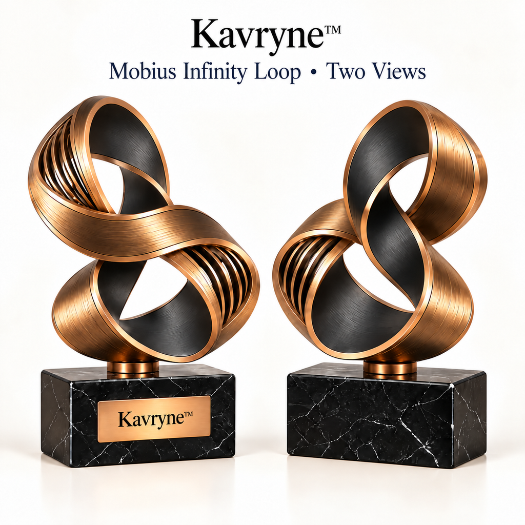Kavryne™ The Mobius Infinity Loop – Sculpted Openwork Ribbon Sculpture