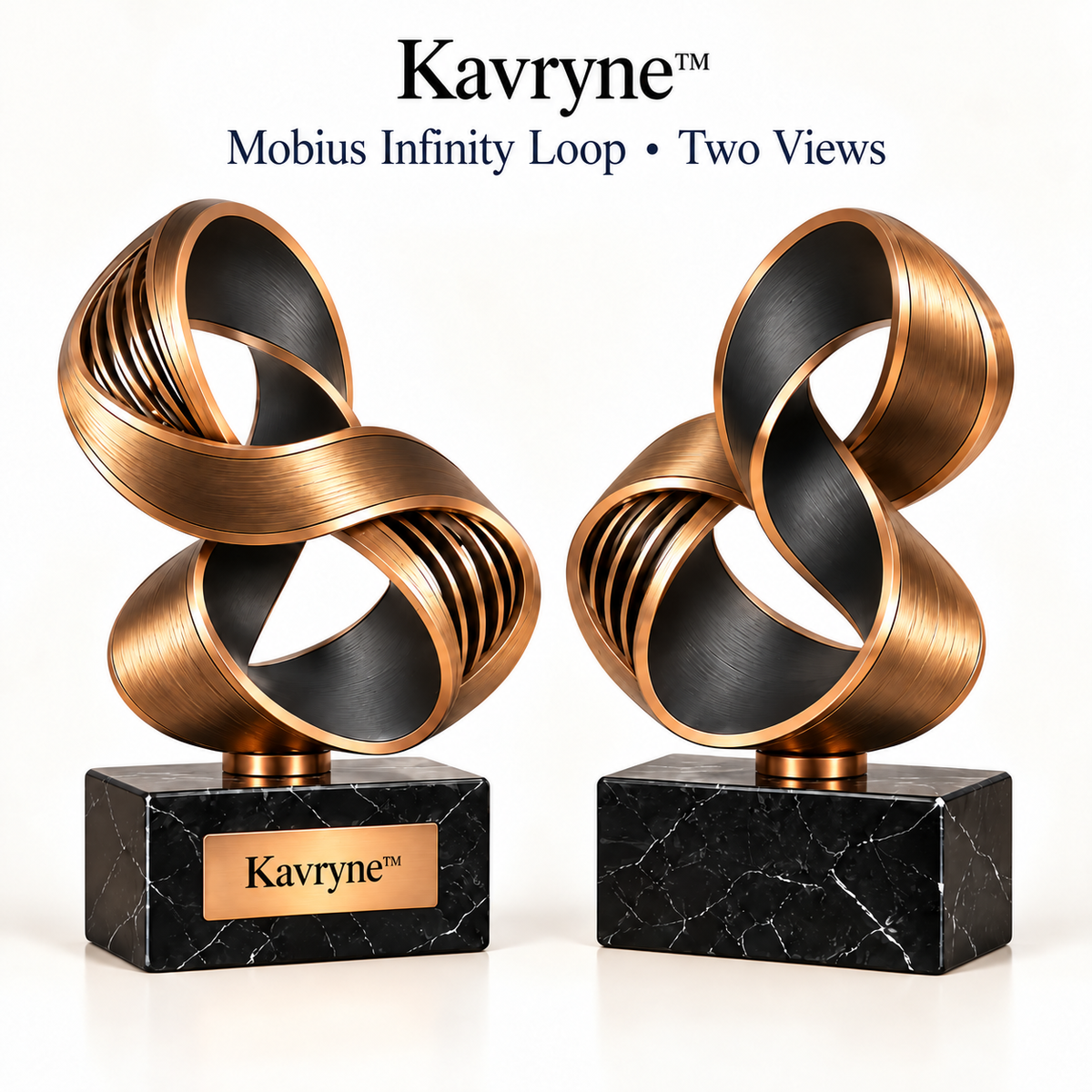 Kavryne™ The Mobius Infinity Loop – Sculpted Openwork Ribbon Sculpture