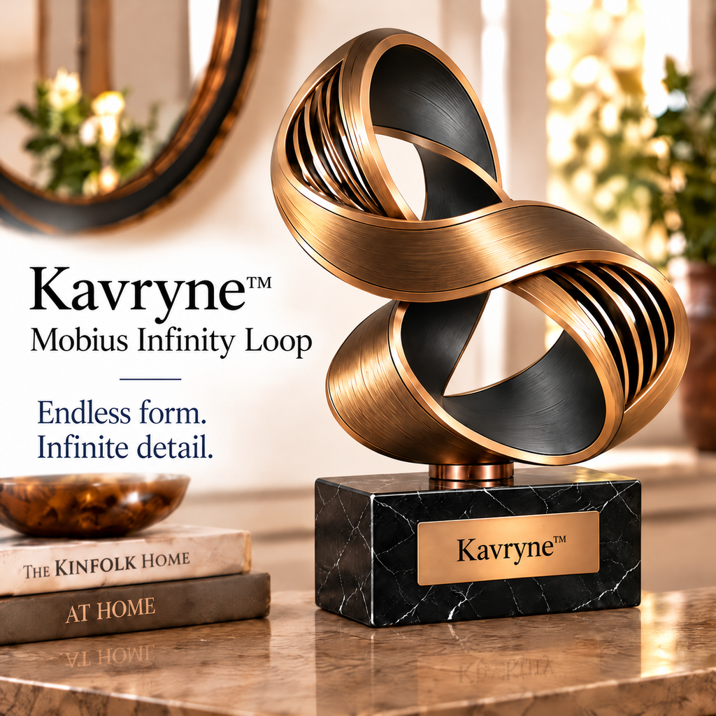 Kavryne™ The Mobius Infinity Loop – Sculpted Openwork Ribbon Sculpture