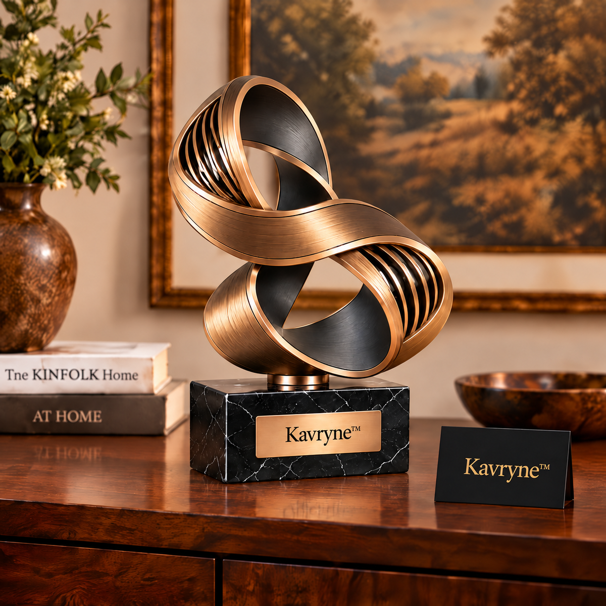 Kavryne™ The Mobius Infinity Loop – Sculpted Openwork Ribbon Sculpture