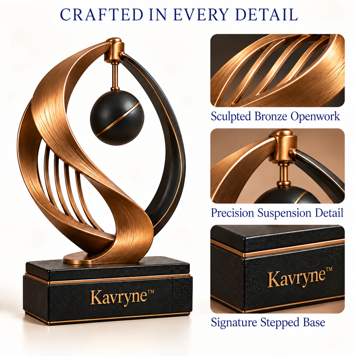 Kavryne™ The Equilibrium Orbit – Kinetic Balance Statement Sculpture