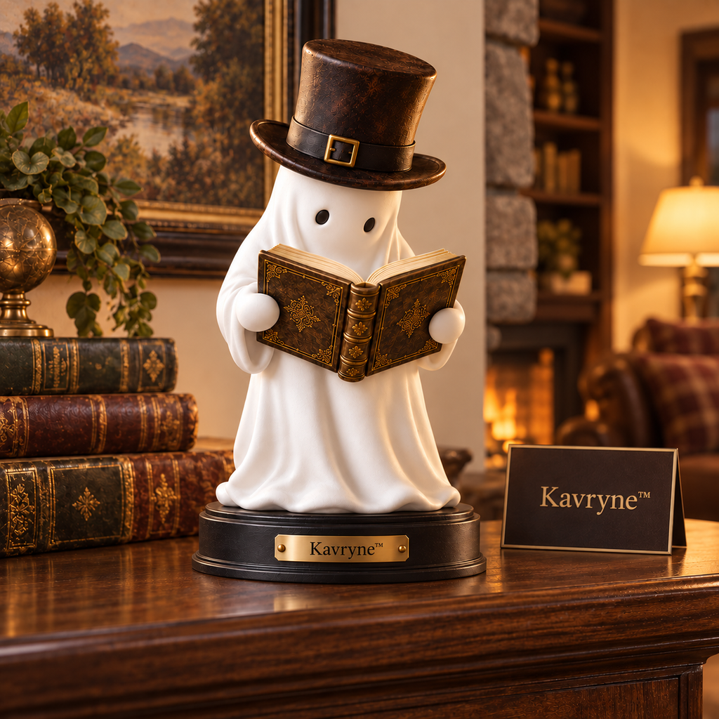 Kavryne™ The Scholar Ghost – Vintage-Inspired Reading Ghost Figurine