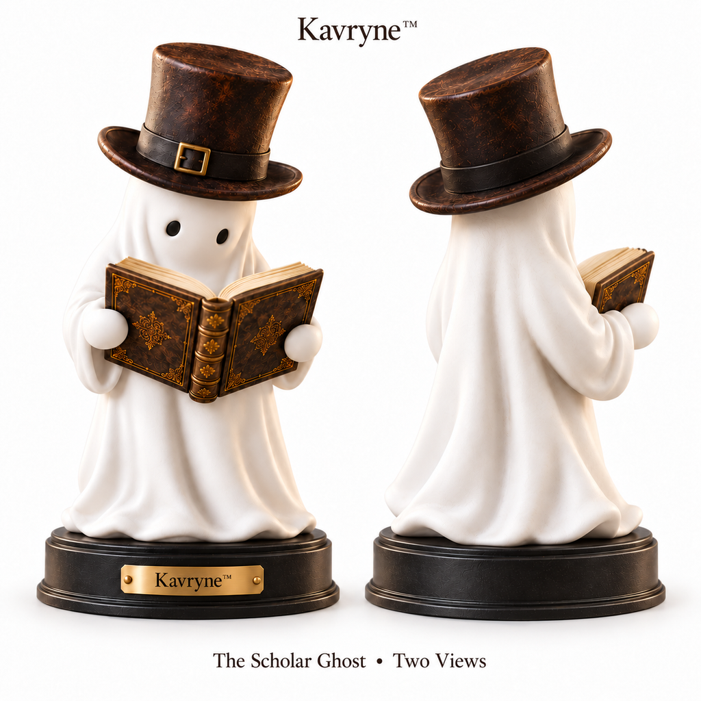 Kavryne™ The Scholar Ghost – Vintage-Inspired Reading Ghost Figurine