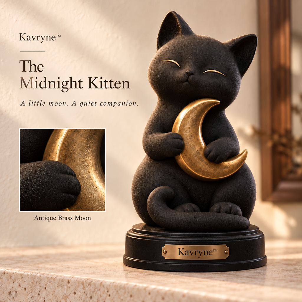 Kavryne™ The Midnight Kitten – A Little Moon, A Quiet Companion