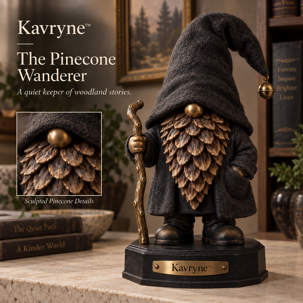 Kavryne™ The Pinecone Wanderer – Woodland Gnome Figurine